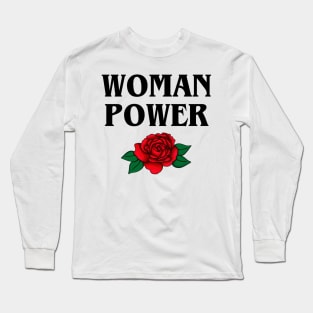 WOMAN POWER // Black Long Sleeve T-Shirt